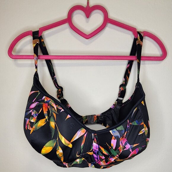 Fantasie 32H Palawan Black Padded Balcony Underwire Bikini Top - Picture 2 of 5